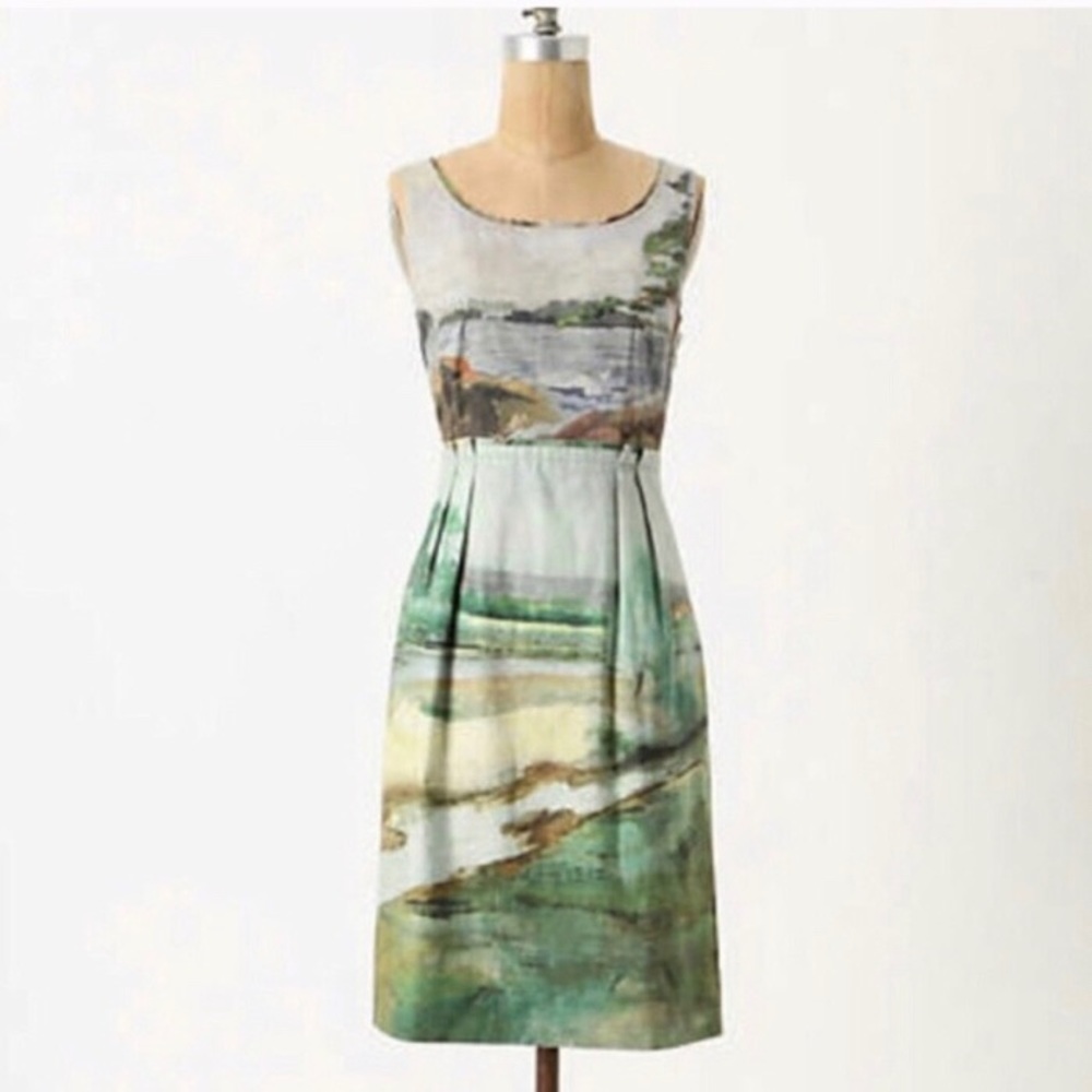 Anthropologie Odille landscape dress size 2 petite